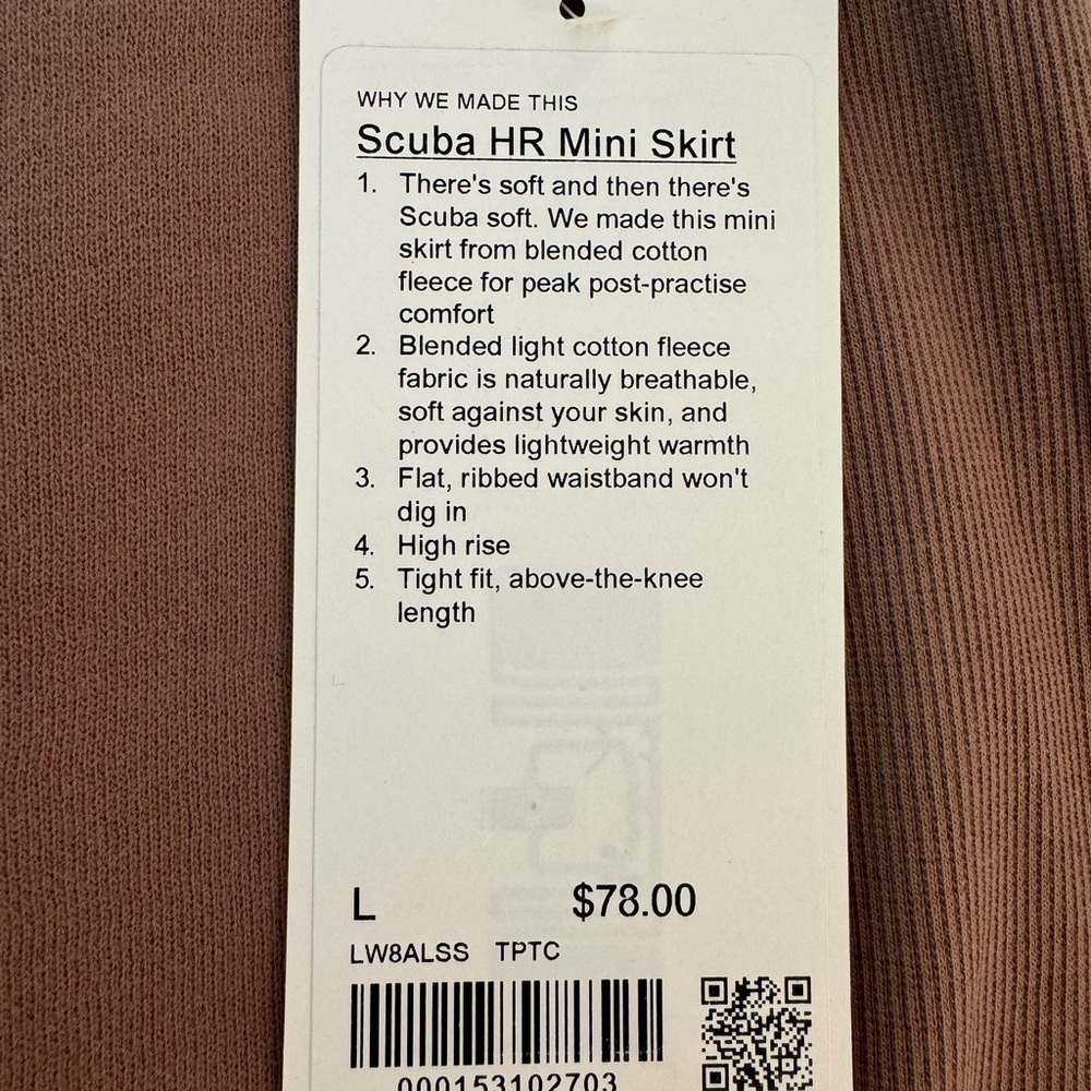 Lululemon Scuba Soft Taupetastic High Rise Mini Skirt! Perfect color w white tee - Picture 5 of 10